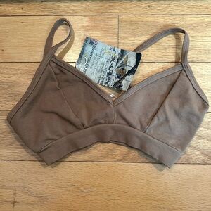V-Bra Groceries Apparel XS Bralette Tan NWT Women’s Organic Cotton